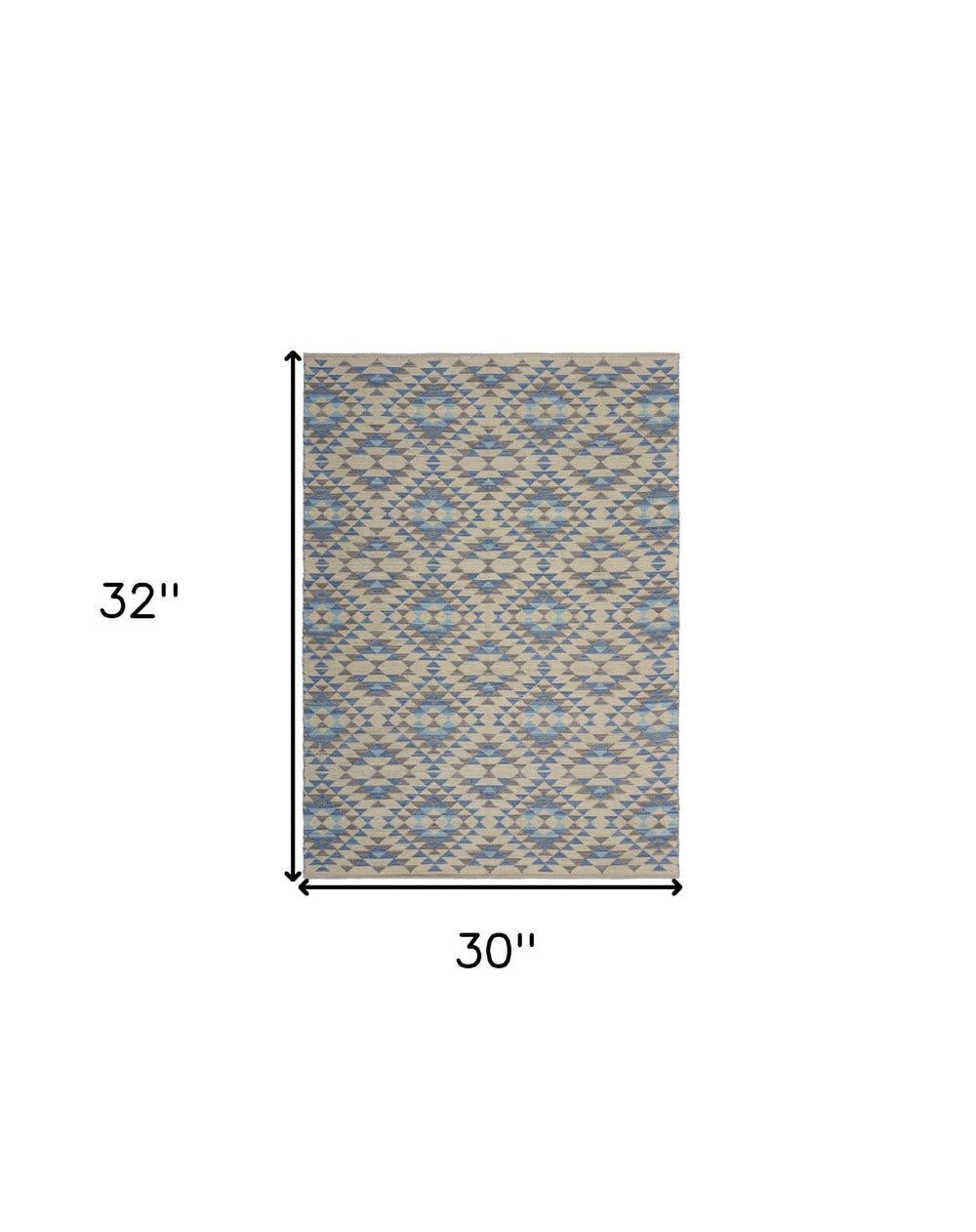 3' x 4' Blue Decorative Lattice Area Rug - Homeroots - Flyclothing LLC