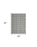3' x 4' Blue Decorative Lattice Area Rug - Homeroots - Flyclothing LLC
