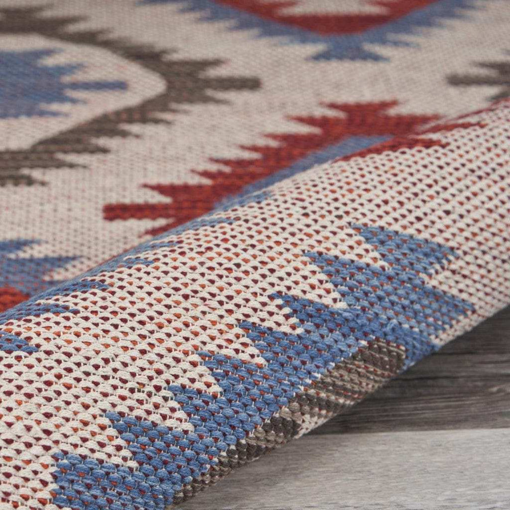 3' x 4' Red and Blue Geometric Diamonds Area Rug - Homeroots - Flyclothing LLC