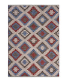 3' x 4' Red and Blue Geometric Diamonds Area Rug - Homeroots - Flyclothing LLC
