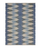 3' x 4' Blue and Cream Ikat Pattern Area Rug - Homeroots - Flyclothing LLC