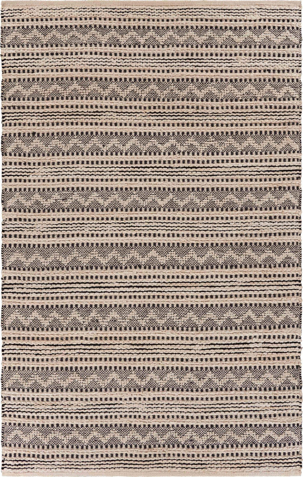 8' X 10' Black and Blush Chevron Stripe Area Rug - Homeroots - Flyclothing LLC