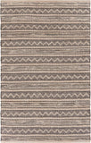 8' X 10' Black and Blush Chevron Stripe Area Rug - Homeroots - Flyclothing LLC