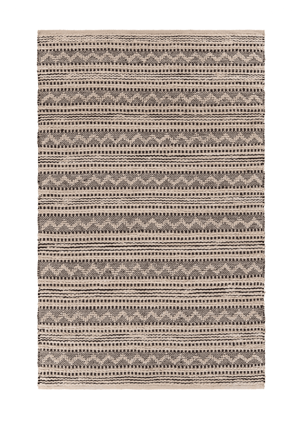 8' X 10' Black and Blush Chevron Stripe Area Rug - Homeroots - Flyclothing LLC