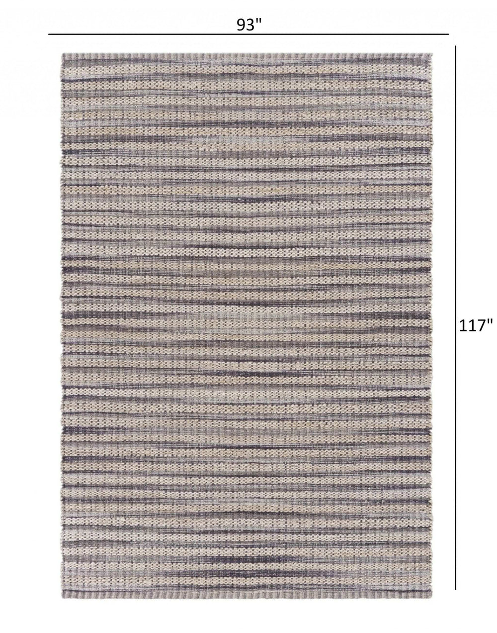 8' X 10' Brown and Gray Striped Area Rug - Homeroots - Flyclothing LLC