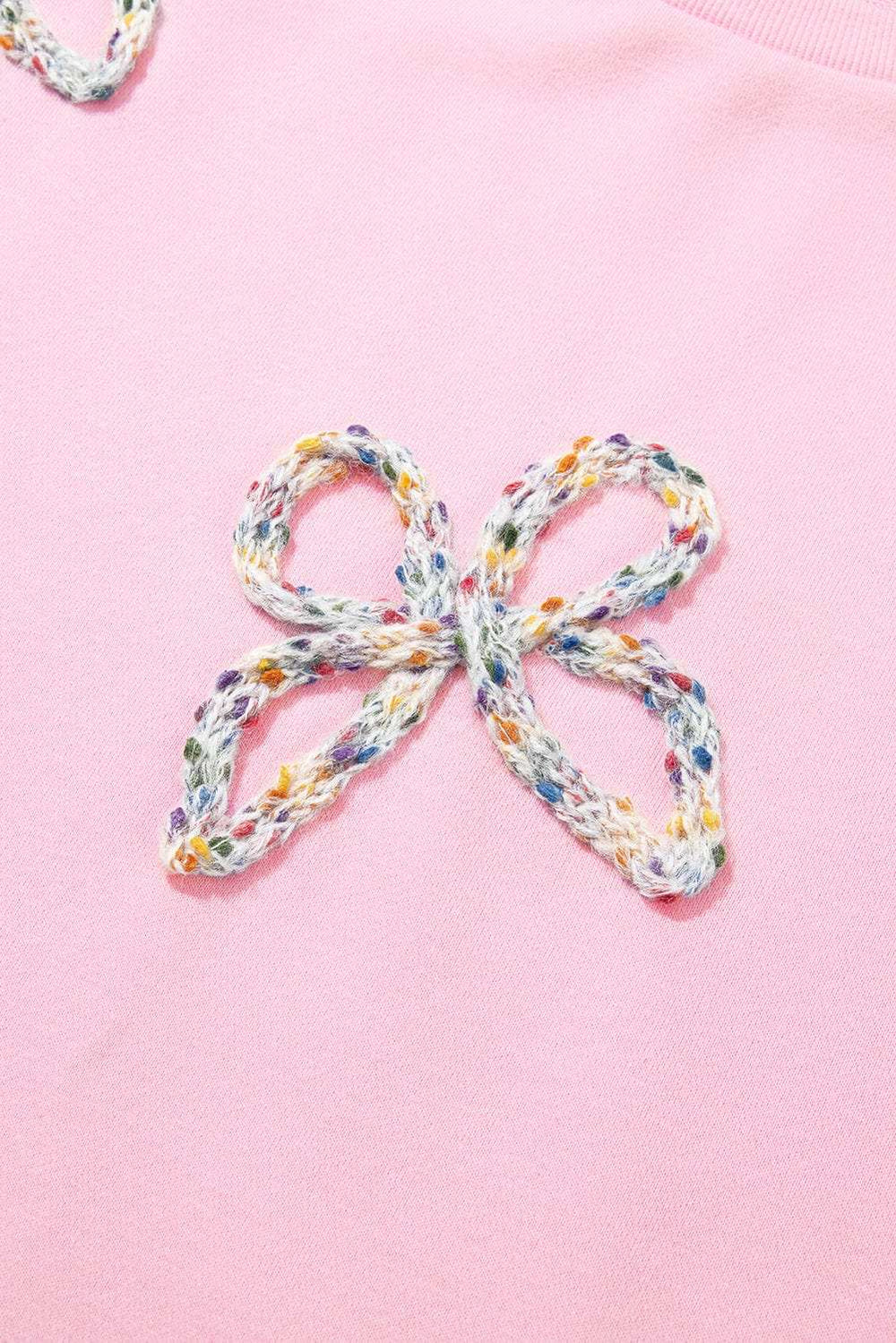 Bow Round Neck Long Sleeve Sweatshirt - Trendsi - Flyclothing LLC