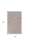 5' X 8' Blue and Cream Braided Jute Area Rug - Homeroots - Flyclothing LLC