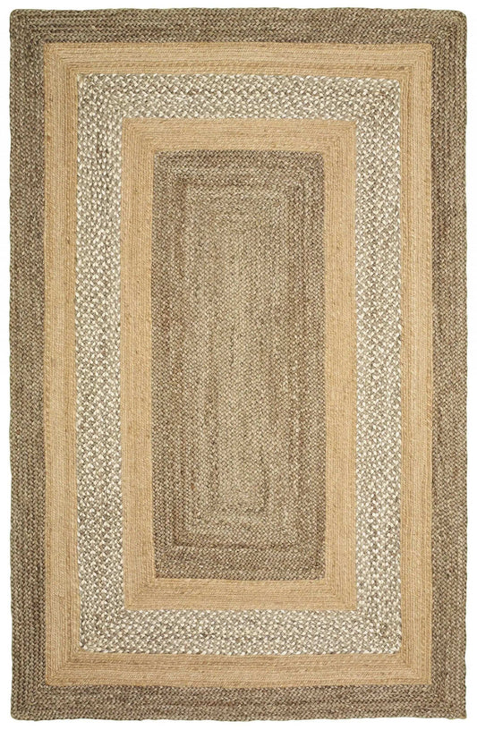 4' X 6' Tan and Beige Bordered Area Rug - Homeroots - Flyclothing LLC