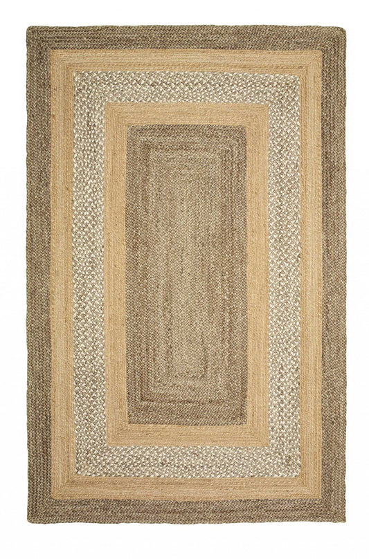 4' X 6' Tan and Beige Bordered Area Rug - Homeroots - Flyclothing LLC