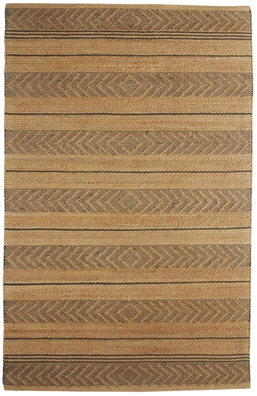 8' X 10' Tan and Gray Bohemian Striped Area Rug - Homeroots - Flyclothing LLC