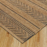 8' X 10' Tan and Gray Bohemian Striped Area Rug - Homeroots - Flyclothing LLC