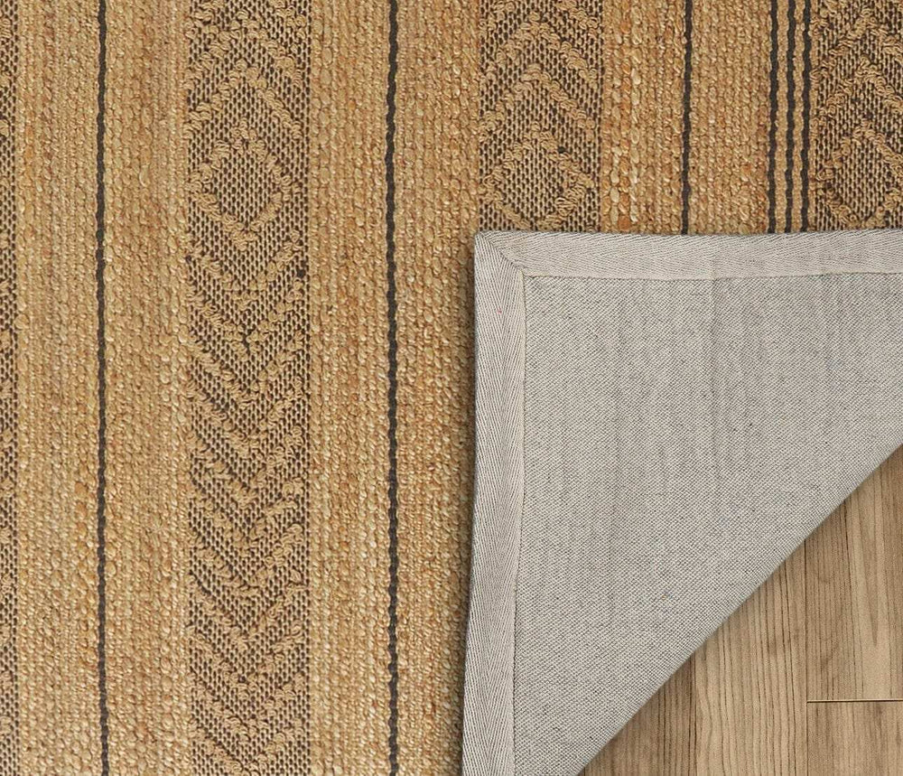8' X 10' Tan and Gray Bohemian Striped Area Rug - Homeroots - Flyclothing LLC
