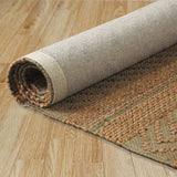 8' X 10' Seafoam and Tan Bohemian Striped Area Rug - Homeroots - Flyclothing LLC