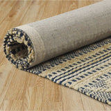 8' X 10' Blue and Beige Chevron Striped Area Rug - Homeroots - Flyclothing LLC