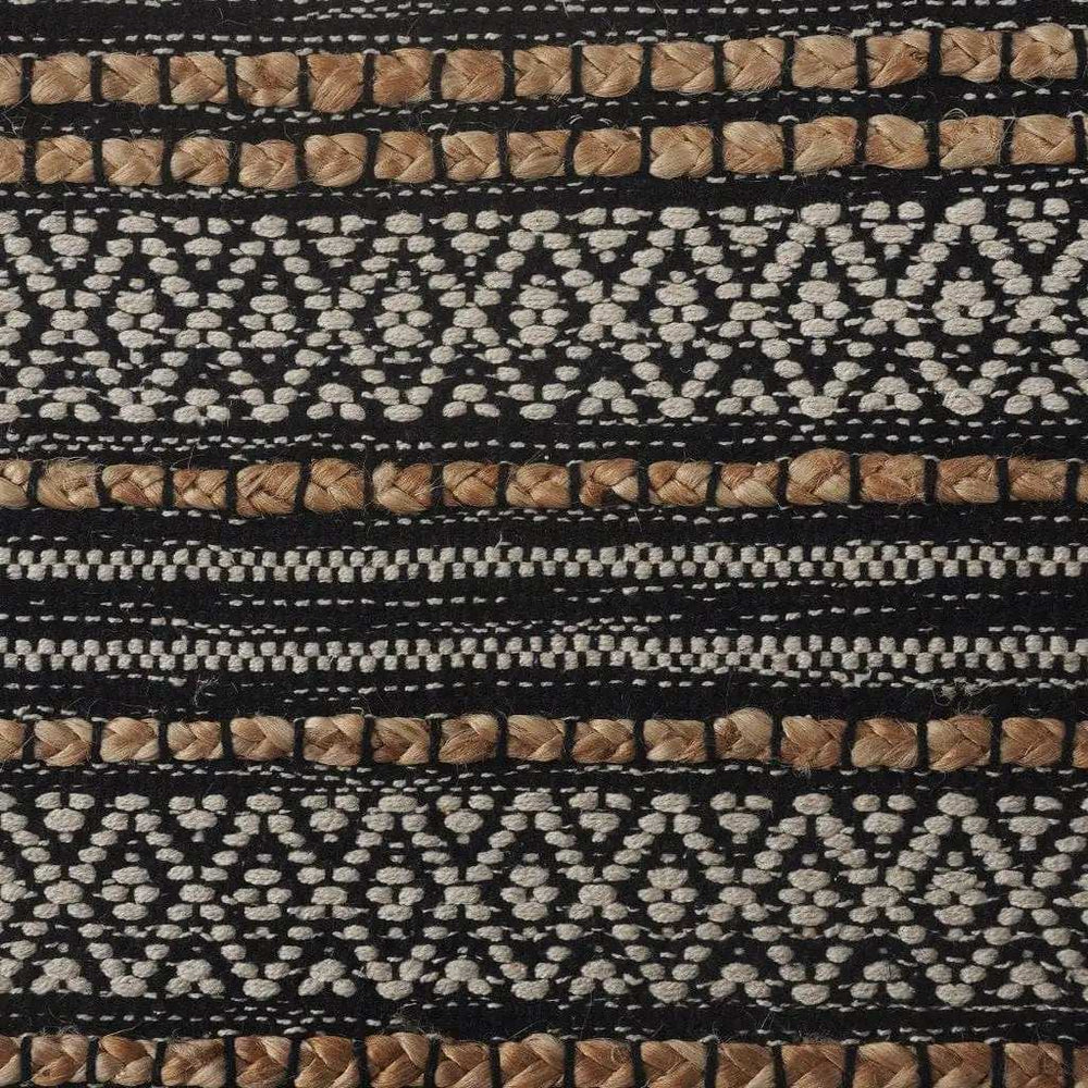8' X 10' Black and Tan Decorative Striped Area Rug - Homeroots - Flyclothing LLC