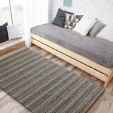 8' X 10' Black and Tan Decorative Striped Area Rug - Homeroots - Flyclothing LLC