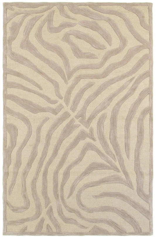 8’ x 10' Taupe Zebra Pattern Area Rug - Homeroots - Flyclothing LLC