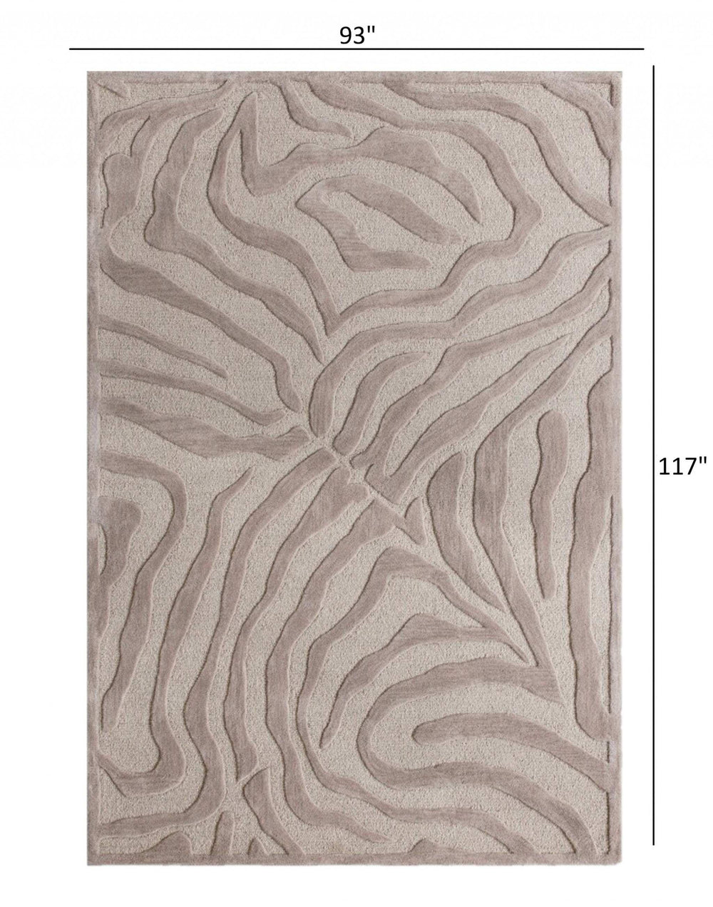 8’ x 10' Taupe Zebra Pattern Area Rug - Homeroots - Flyclothing LLC