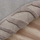 8’ Round Taupe Zebra Pattern Area Rug - Homeroots - Flyclothing LLC