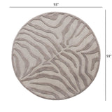 8’ Round Taupe Zebra Pattern Area Rug - Homeroots - Flyclothing LLC