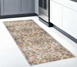 2' X 9' Beige Abstract Garden Runner Rug - Homeroots - Flyclothing LLC