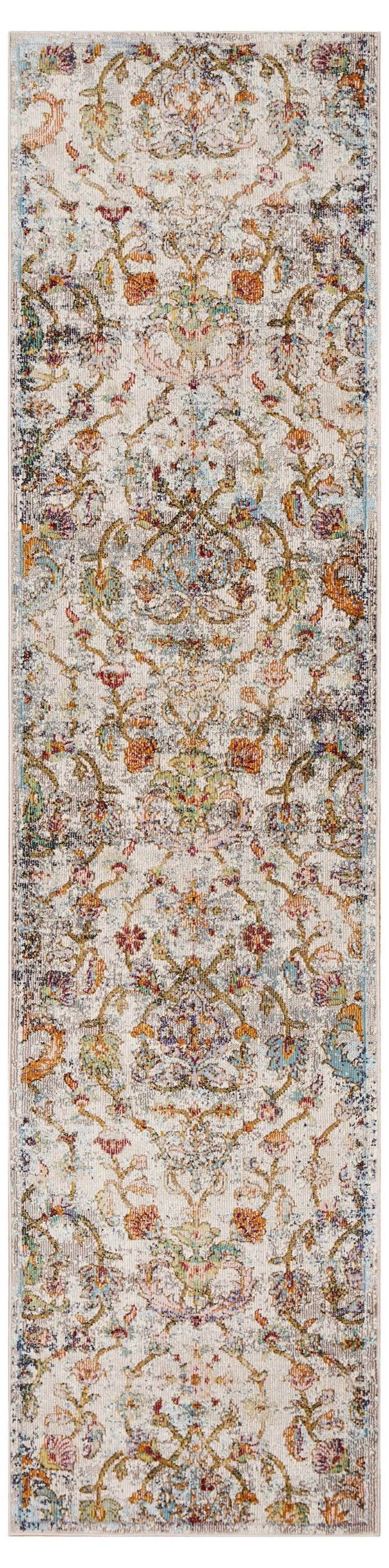 2' X 9' Beige Abstract Garden Runner Rug - Homeroots - Flyclothing LLC
