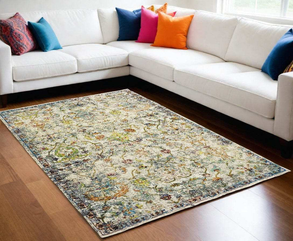 8' X 10' Beige and Ivory Area Rug - Homeroots - Flyclothing LLC