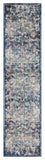 2' X 9' Blue and White Jacobean Pattern Runner Rug - Homeroots - Flyclothing LLC