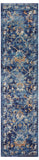 2' X 9' Blue and Gold Jacobean Runner Rug - Homeroots - Flyclothing LLC