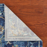2' X 9' Blue and Gold Jacobean Runner Rug - Homeroots - Flyclothing LLC