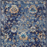 4' X 6' Blue and Gold Jacobean Area Rug - Homeroots - Flyclothing LLC