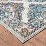 8' X 10' Blue Traditional Floral Motifs Area Rug - Homeroots - Flyclothing LLC