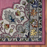 5' X 8' Pink Traditional Medallion Area Rug - Homeroots - Flyclothing LLC