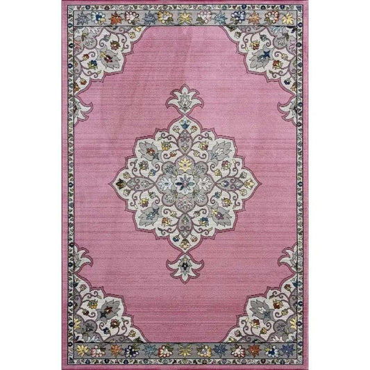 8' X 10' Pink Traditional Medallion Area Rug - Homeroots - Flyclothing LLC