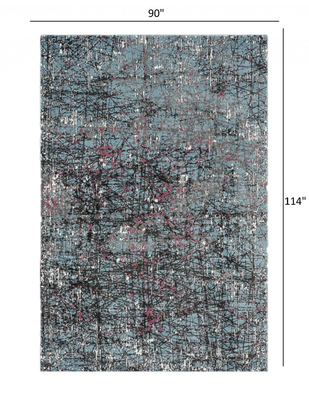 8' X 10' Blue Chaotic Strokes Area Rug - Homeroots - Flyclothing LLC