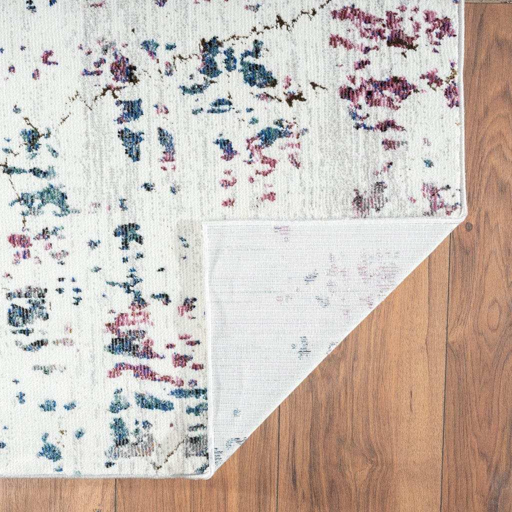 5' X 8' White Abstract Marble Area Rug - Homeroots - Flyclothing LLC