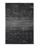 5' X 8' Distressed Black Abstract Area Rug - Homeroots - Flyclothing LLC
