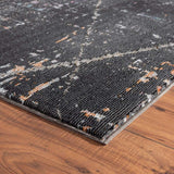 5' X 8' Distressed Black Abstract Area Rug - Homeroots - Flyclothing LLC