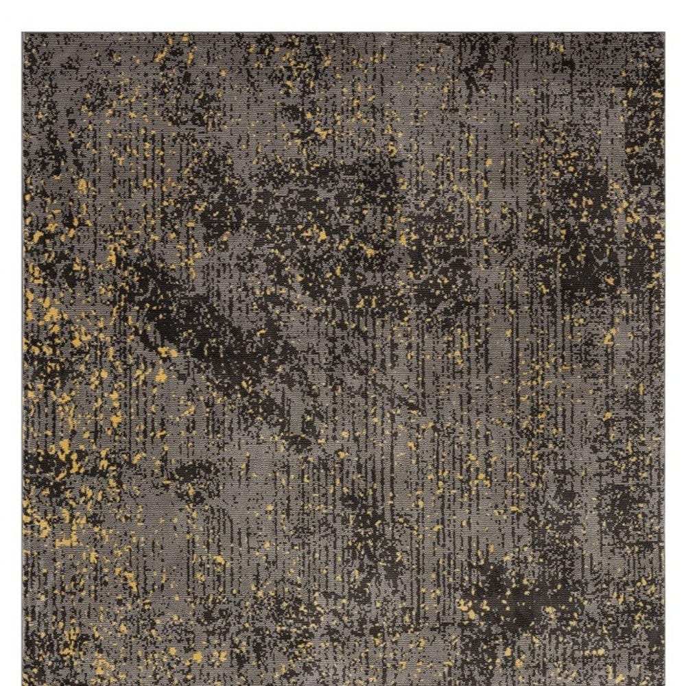 5' X 8' Gray and Yellow Abstract Sprinkle Area Rug - Homeroots - Flyclothing LLC