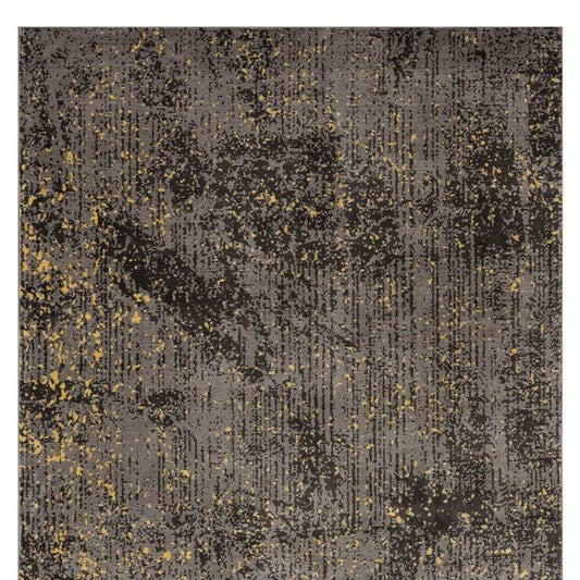 5' X 8' Gray and Yellow Abstract Sprinkle Area Rug - Homeroots - Flyclothing LLC