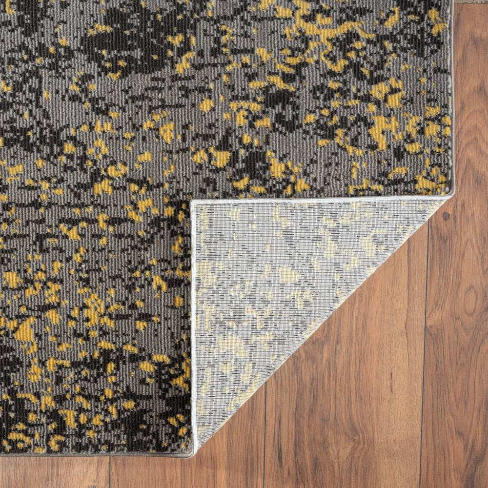 5' X 8' Gray and Yellow Abstract Sprinkle Area Rug - Homeroots - Flyclothing LLC