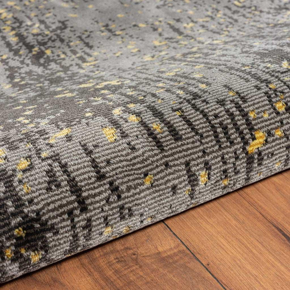 5' X 8' Gray and Yellow Abstract Sprinkle Area Rug - Homeroots - Flyclothing LLC