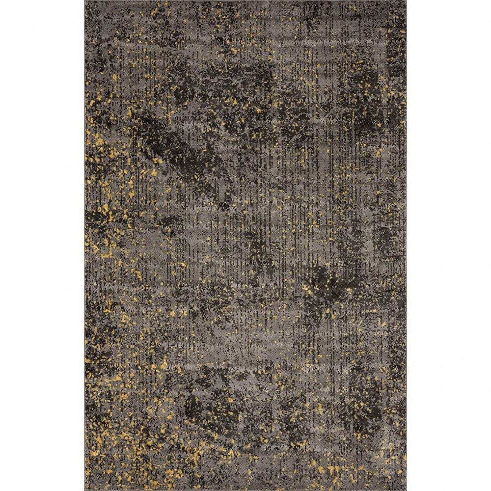 8' X 10' Gray and Yellow Abstract Sprinkle Area Rug - Homeroots - Flyclothing LLC