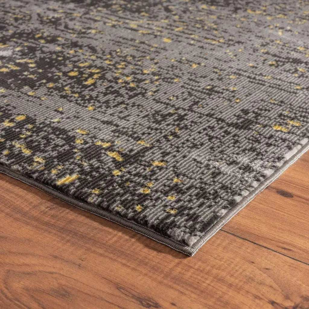 8' X 10' Gray and Yellow Abstract Sprinkle Area Rug - Homeroots - Flyclothing LLC