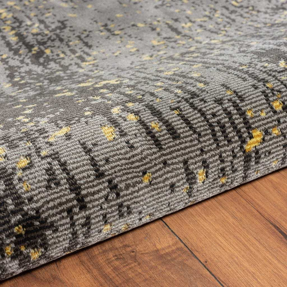 8' X 10' Gray and Yellow Abstract Sprinkle Area Rug - Homeroots - Flyclothing LLC