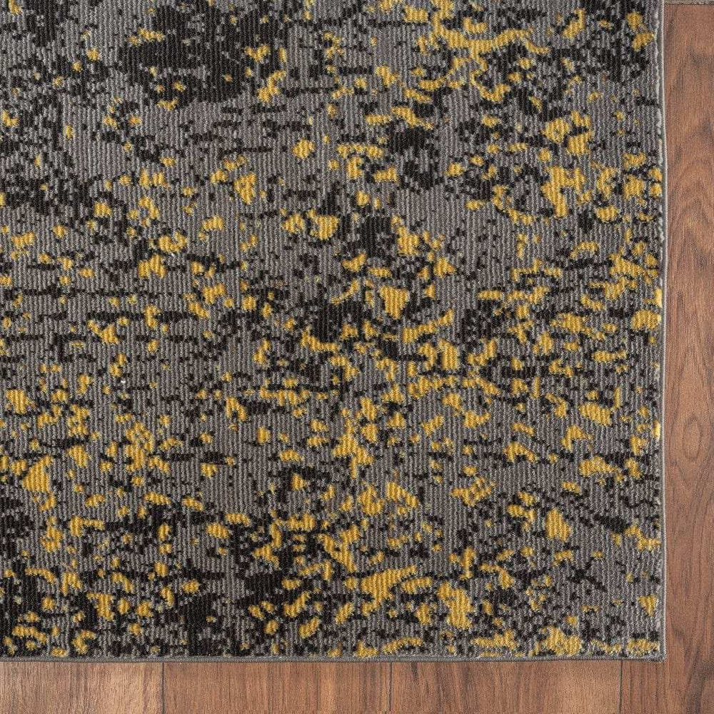 8' X 10' Gray and Yellow Abstract Sprinkle Area Rug - Homeroots - Flyclothing LLC