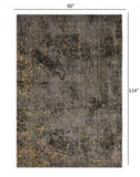 8' X 10' Gray and Yellow Abstract Sprinkle Area Rug - Homeroots - Flyclothing LLC