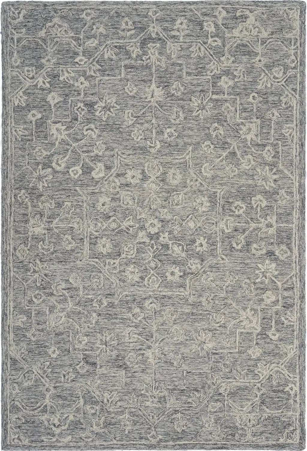 3' x 5' Gray Floral Finesse Area Rug - Homeroots - Flyclothing LLC