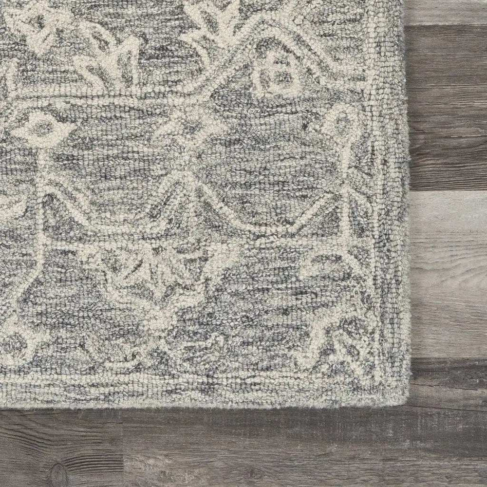 3' x 5' Gray Floral Finesse Area Rug - Homeroots - Flyclothing LLC