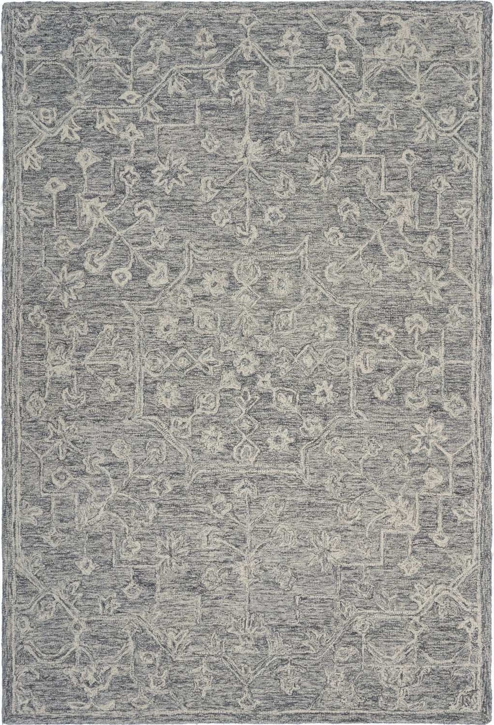 5' X 7' Gray Floral Finesse Area Rug - Homeroots - Flyclothing LLC